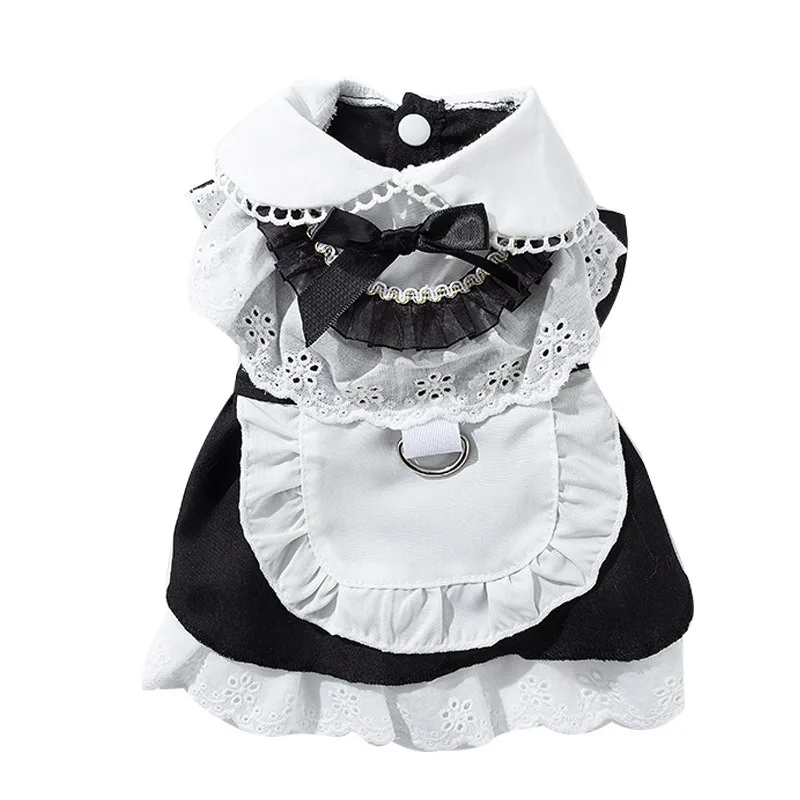 

Cat Dog Summer Dress Maid Outfit Cute Pet Clothing Harness Dress Comfortable Wear for Kitten Puppy Small Dogs Cat Spring Clothes