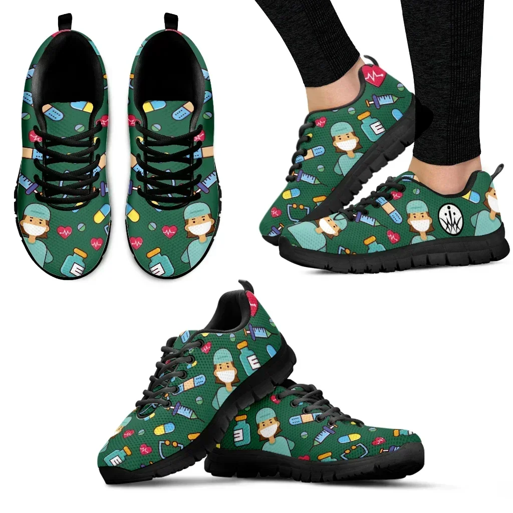

Women Doctor Nurse Sneakers Medical Hospital Print Lightweight Mesh Flats Ladies Casual Spring Cute Nursing Shoes