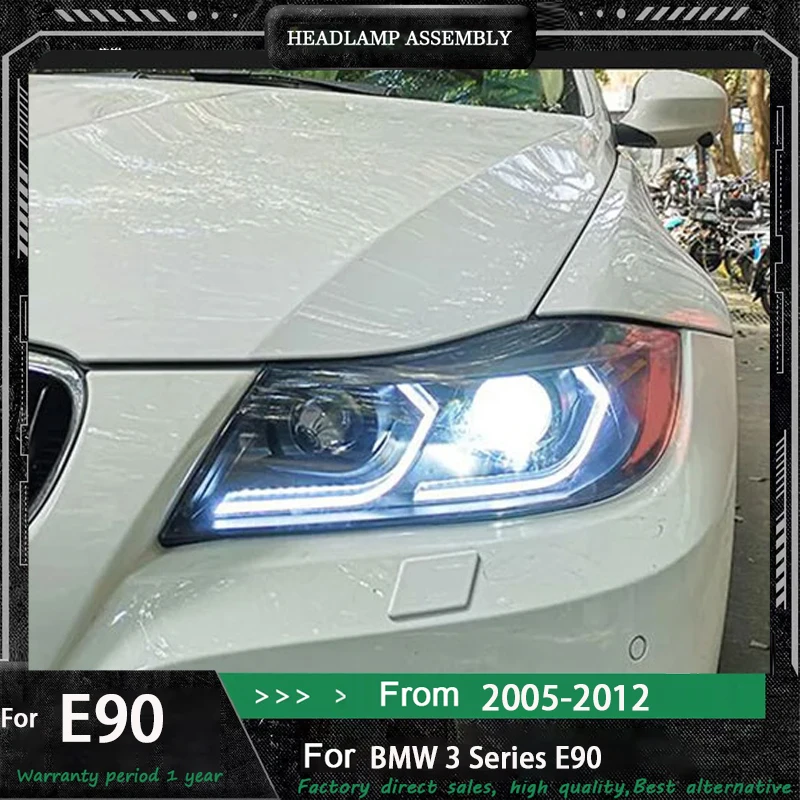 

Светодиодные фары для BMW E90 2005-2012 320i 318i 323i 3 серии, светодиодные фары для стайлинга автомобилей DRL Hid, биксеноновые аксессуары