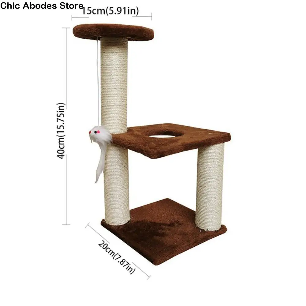 

Toy 3-Layers Cats Scratching Post Sisal Rope Durable Cat Climbing Frame Three Pillars Sturdy Paper Tube Cat Trees Towers Fun Toy