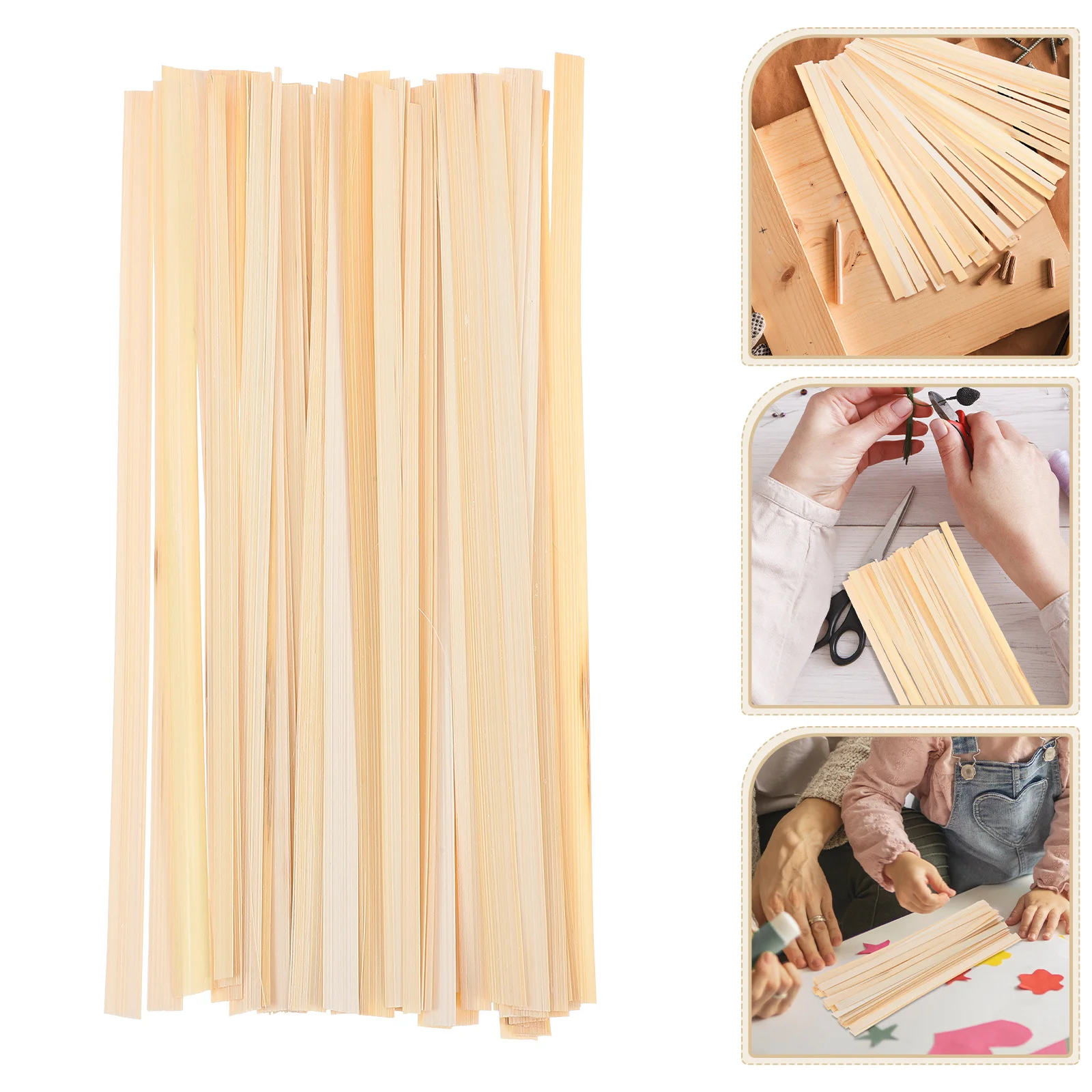 

50Pcs Bamboo Strips for Weaving DIY Craft Kit Flat Sticks for Handmade Fans Paintings Basket Making Bamboo Craft