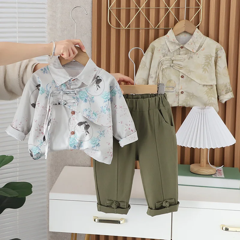 

Boys 2pcs Clothes Sets Spring Autumn 2024 Children Fashion Shirts Pants Tracksuits For Baby Casual Suit Kids Outfits 1 To 5 Year