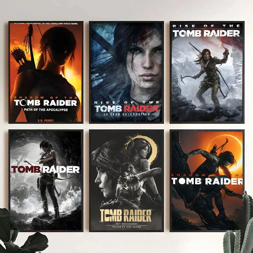 T-Tomb R-Raider Game Poster Decorative Wall Art Stickers Mural For Home Living Room Hallway Decor Gift