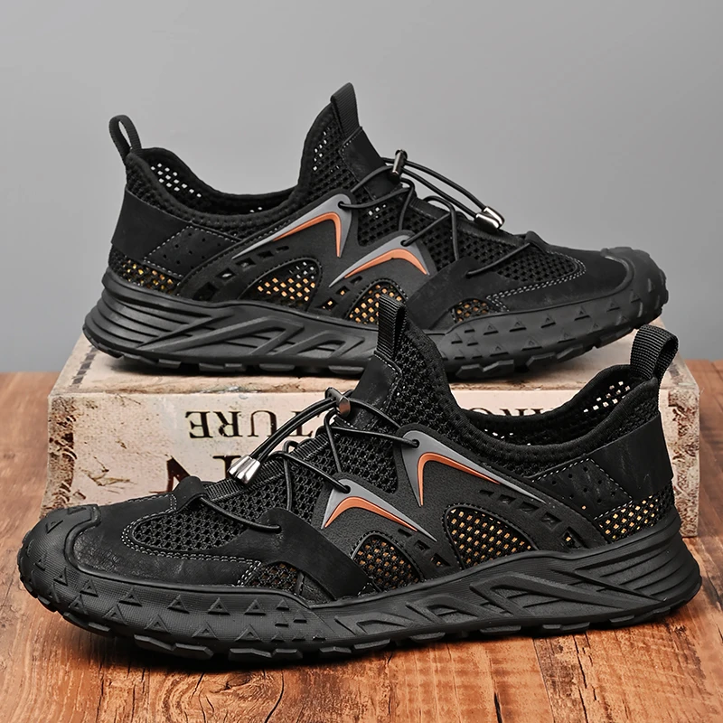 

Mesh casual shoes for man black breathable light Summer hiking shoes outdoor Men's jogging shoes high quality size 46 41 42 43