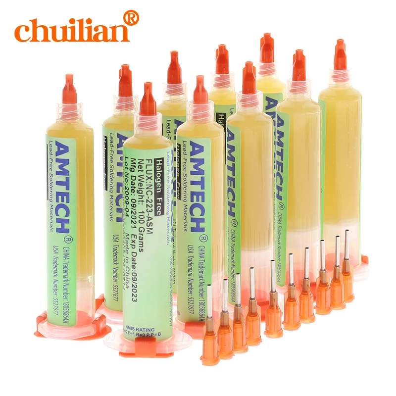 AMTECH-NC-223-ASM BGA Flux PCB Flux Paste, solda não limpa, graxa de solda SMD, 10cc