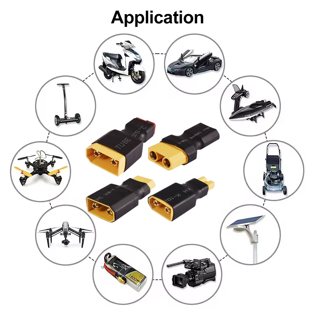 9IMOD 2/4PCS Plug XT60 XT30 XT90 T-plug Male Female Connector Adapters Plug Single Level Adanter Plug No Wires RC LiPo Battery