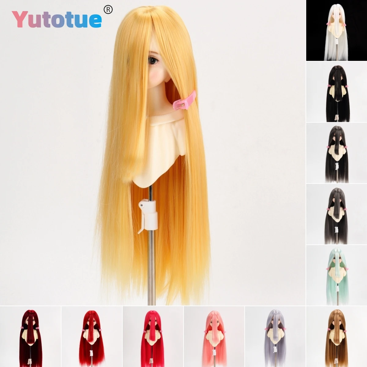 

Yutotue 1/3 1/4 1/6 парик BJD, мягкие длинные прямые волосы с длинной челкой для легкой стрижки, аксессуары для волос «сделай сам»