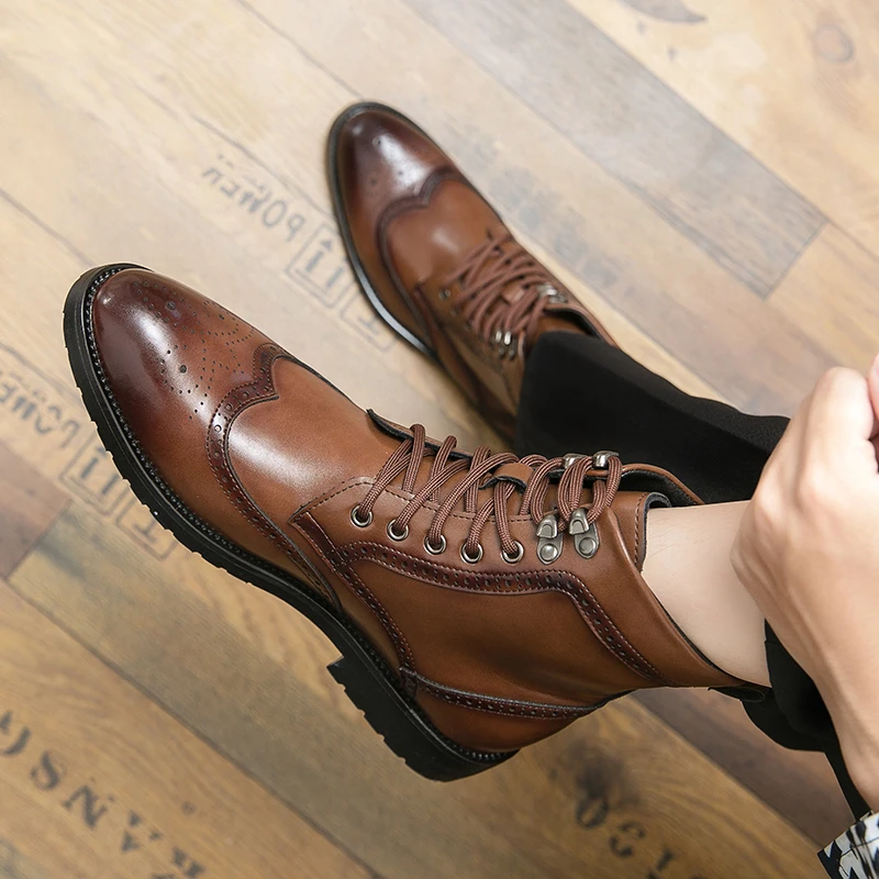 Męskie brązowe czarne Chelsea Handmade Designer brytyjskie kostki formalne buty do sukienki motocyklowe męskie buty do biura buty darmowa wysyłka