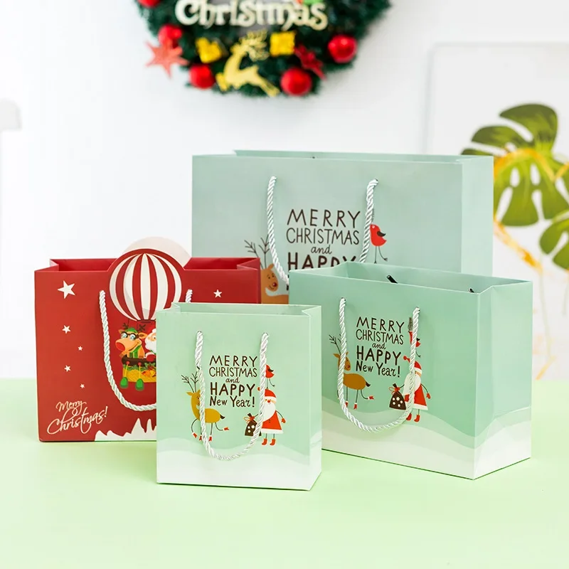 20Pcs Creative Christmas Gift Bags Christmas Eve Apple Gift Bag Packaging Bags Sub Gift Bag Handbag