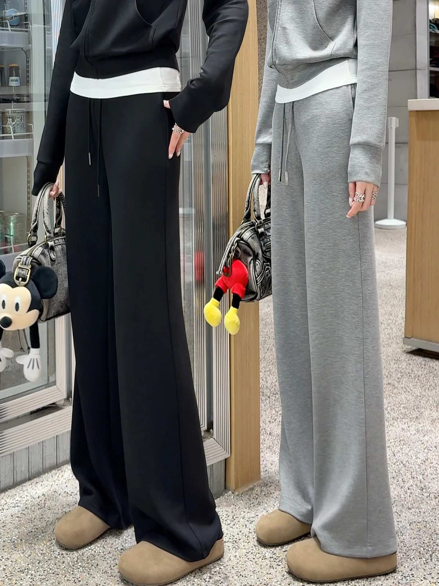 

High Waist Wide Leg Sports Pants Women's Spring Autumn 2026 New Style Loose Slimming Straight Cut Sweatpants Casual Pants