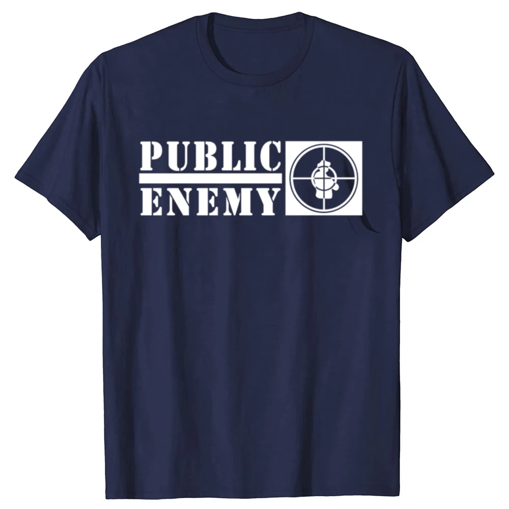 مضحك جديد العدو العام موسيقى الروك الجرافيك تي شيرت الرجال النساء موضة عادية التي شيرت 100% القطن فضفاض المتضخم تي شيرت #2
