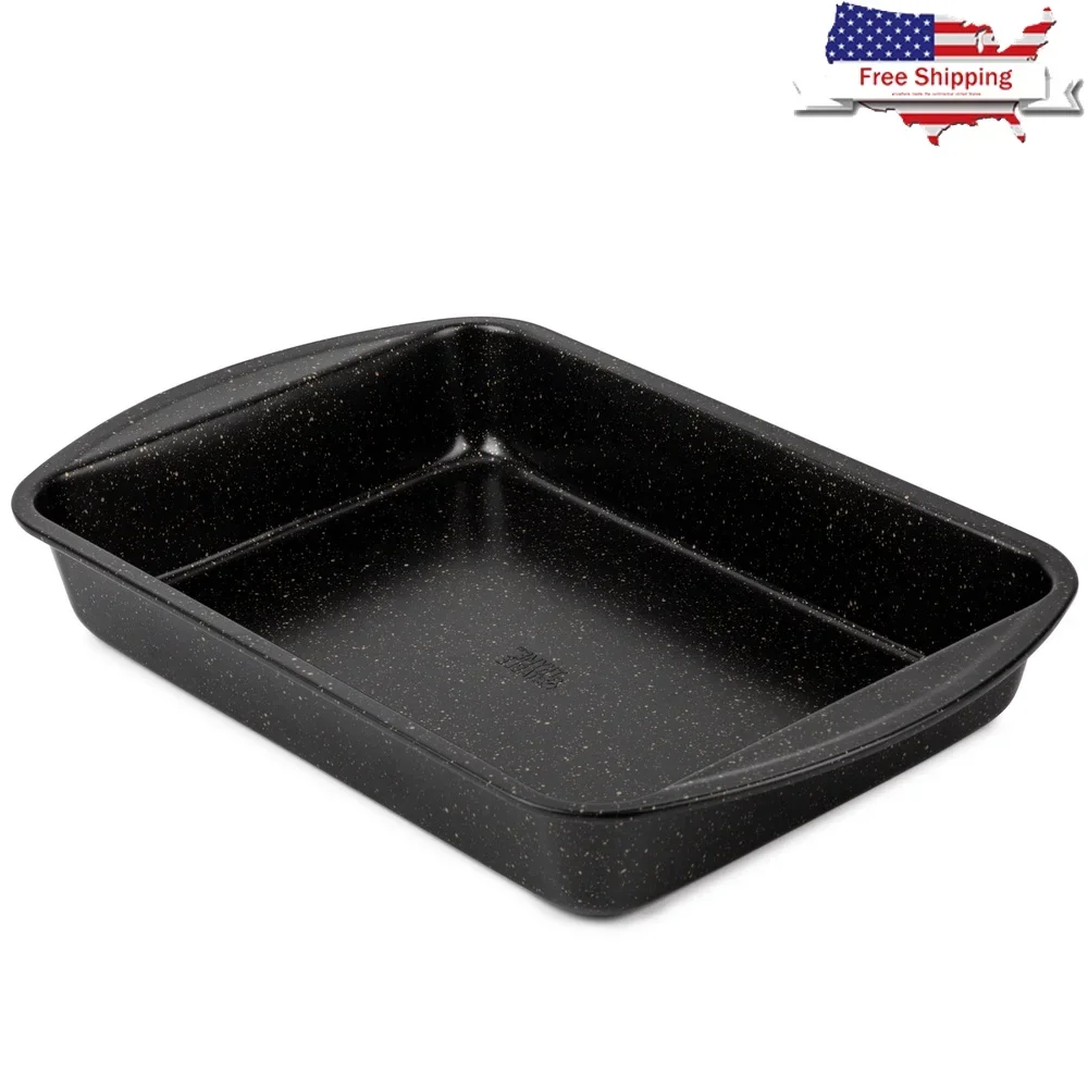 

Nonstick Lasagna Roasting Pan Durable Aluminized Steel Bake Serve Casserole Deep Oven Safe Easy Clean Kitchen Cookware