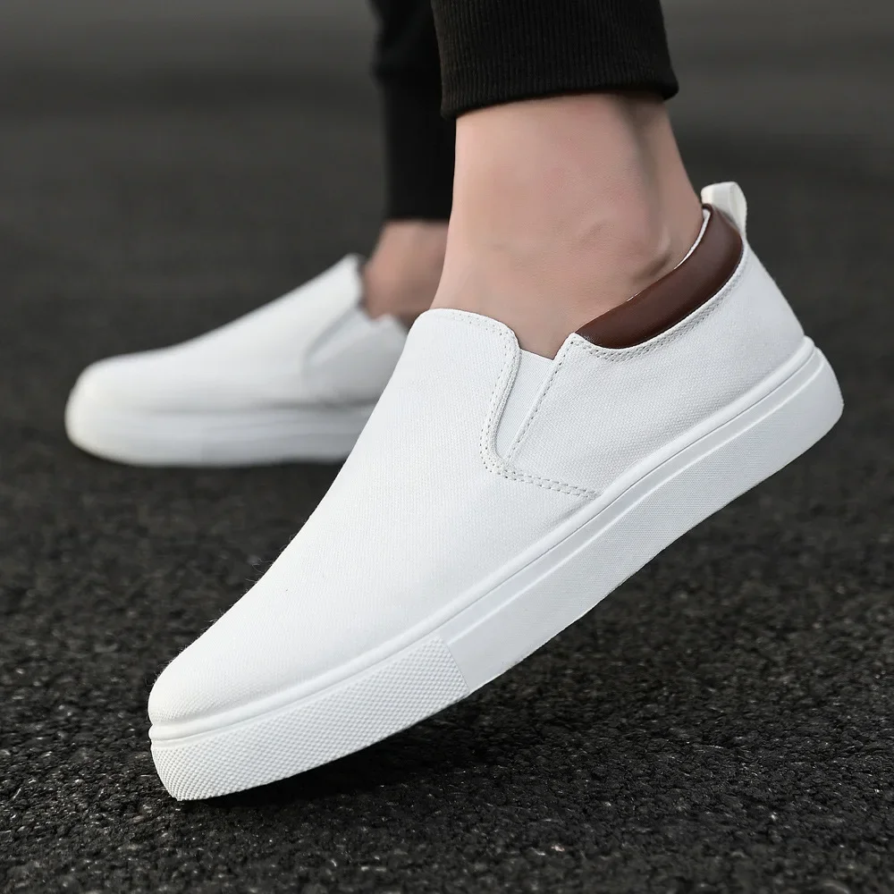 Autumn Men Canvas Casual Shoes Boys Male Sneaker Slip-on Vulcanized Flats Non-Leather Shoes Zapatos Hombres