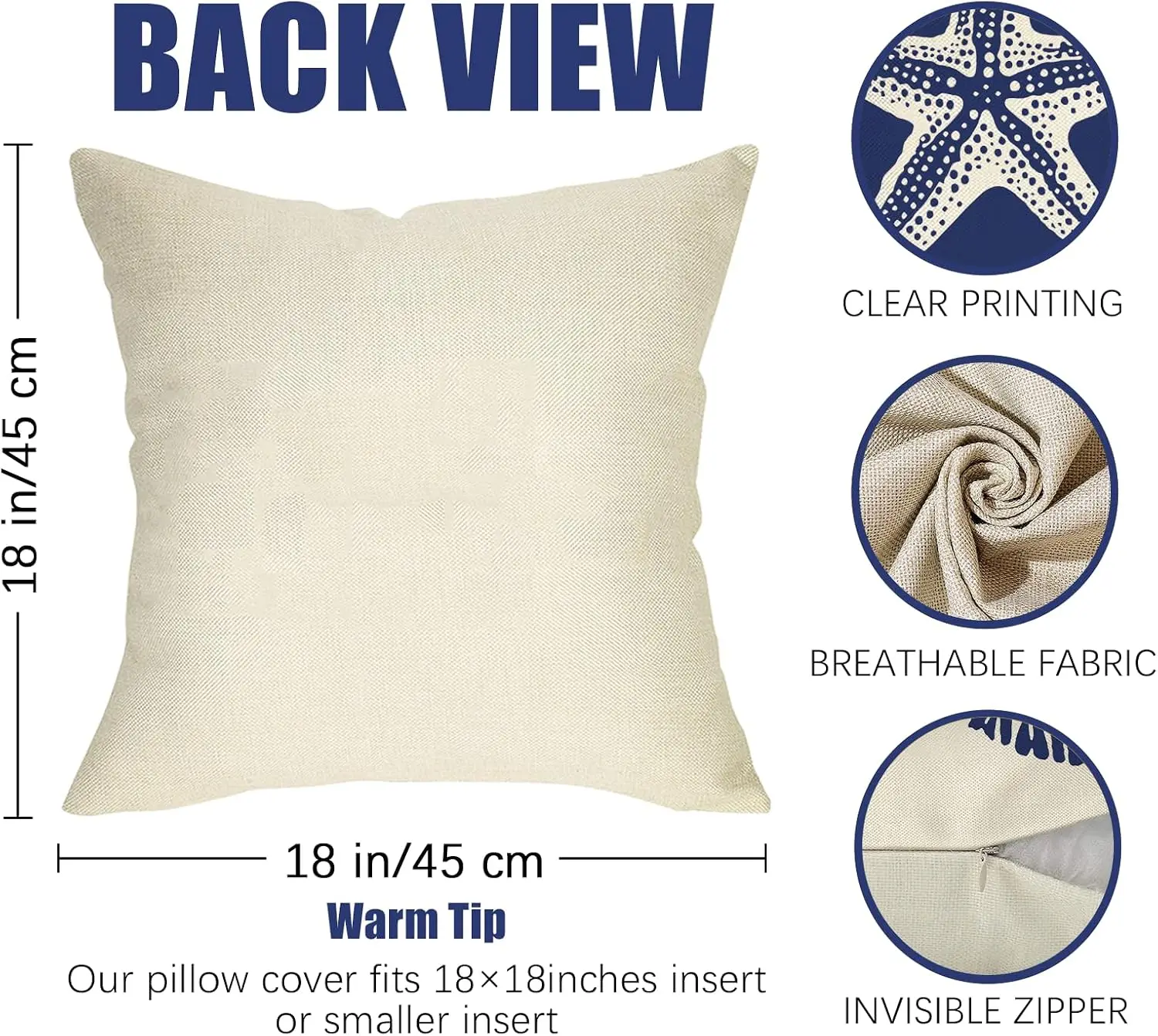 Nautical Ocean Beach Decor Throw Pillow Cover Set 4 Pieces Starfish Coral Shell Coastal Tapestry Pillow Case Home Decoration Gif