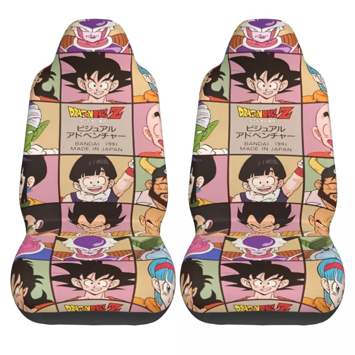 Dragon Ball DragonBall Anime 2 fundas de asiento delantero de coche para coches camión sedán SUV cubierta de asientos de cubo Flexible