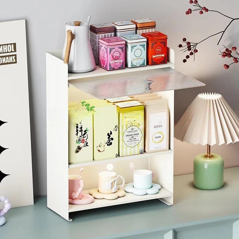 a6+  Kitchen Seasoning Countertop Oil Salt Sauce Vinegar Locker Dust-proof Seasoning Tea Items Storage Rack