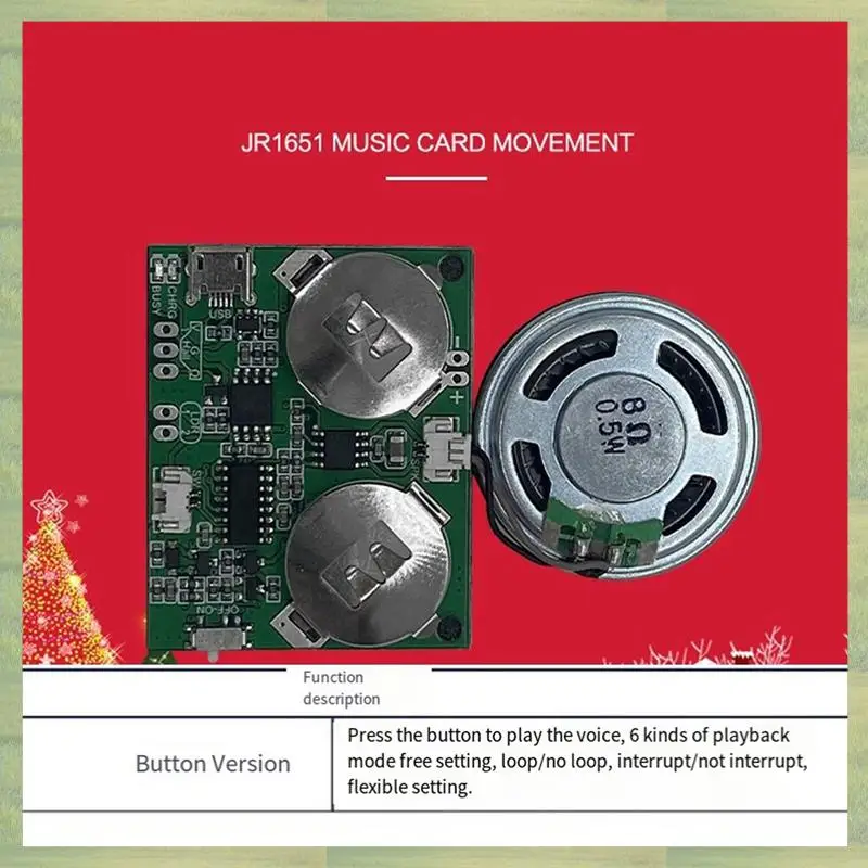 N15R-2X Beschreibbare Sound Modul Taste Control Sound Chip 8M MP3 WAV Musik Voice Player Programmierbare Bord Mit Lautsprecher