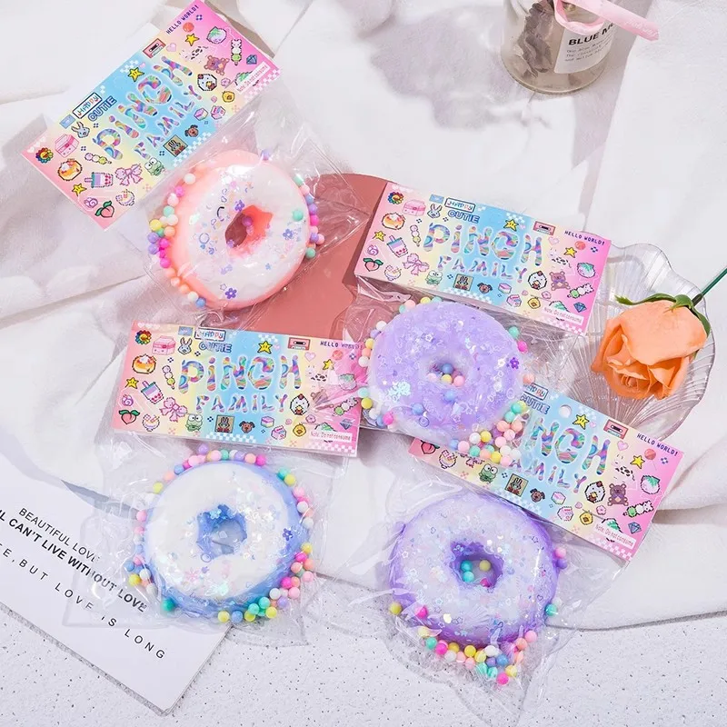 طابا اسفنجي كعكة دونات لعبة لتخفيف الضغط ألعاب متململة الحسية للأطفال الكبار مكافحة الإجهاد ضغط لعب لينة لعبة تململ #6