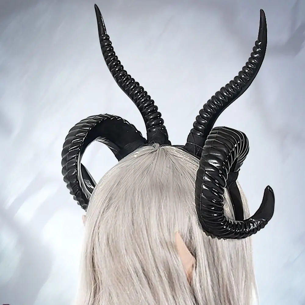 

Devil Ox Horn Hairband Halloween Sheep Horns Headband Cosplay Photo Props Halloween Headwear Cosplay Headband Headpiece