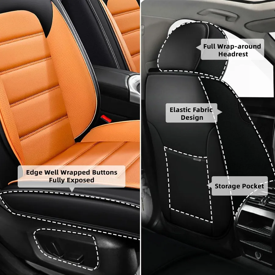 غطاء مقعد السيارة مناسب لسيارة Jeep Renegade 20152023 وسادة هوائية متوافقة غير قابلة للانزلاق غطاء مقعد مقاوم للماء للحماية الداخلية للمركبة P