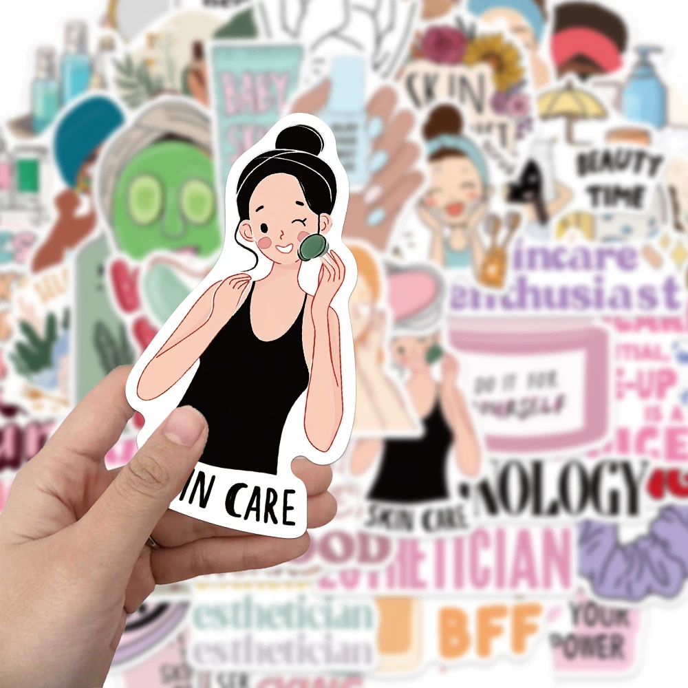 50PCS Creative Skin Beauty Cartoon Personalized Stickers DIY Phone Case Laptop Water Cup Computer Decorative Stickers