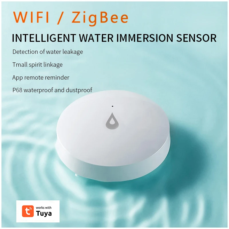 

Датчик утечки воды Tuya ZigBee 3,0, беспроводной, с Wi-Fi