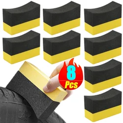8/1Pcs Car Tyre Wheel Cleaning Sponge Water Suction Waxing Sponge Pad Wax Polishing Tyre Cleaning Brushes Car Wash Accessories