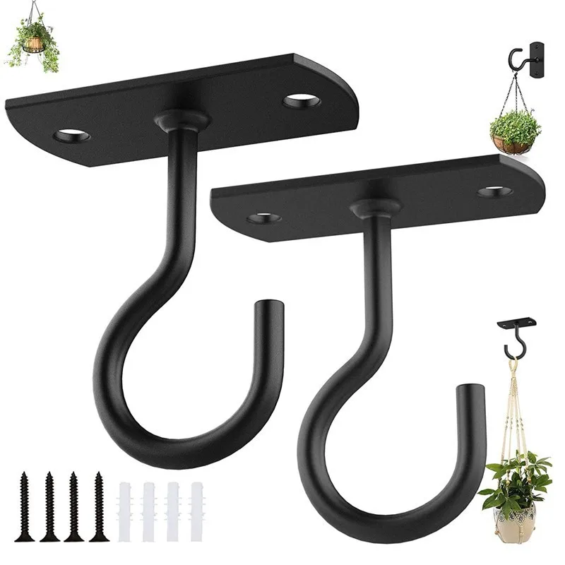 Wrought Iron Hooks Are Suitable for Ceiling Plant Hooks, Strong Wall Hanging Balcony Flower Basket Hooks, Outdoor Decoration