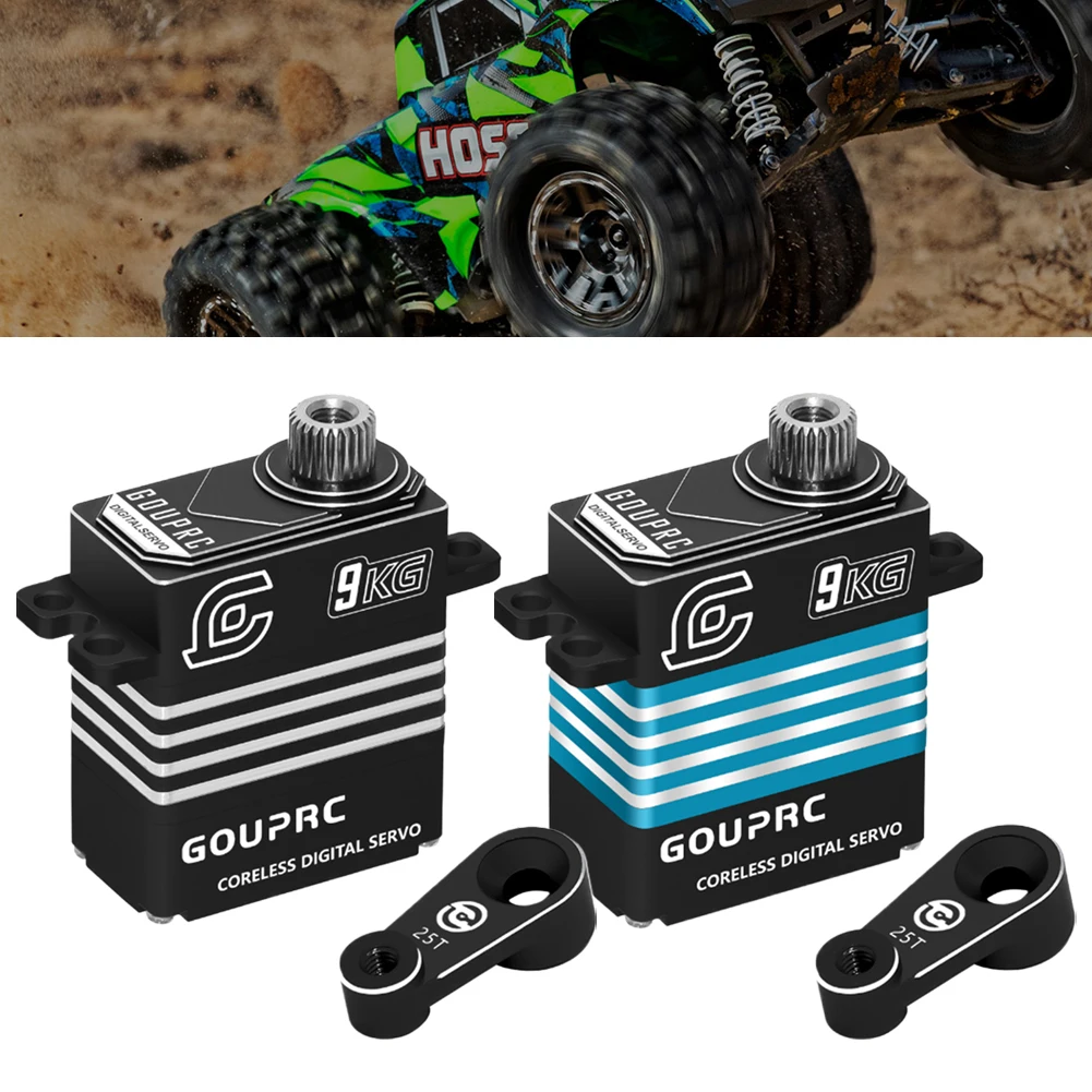 9KG RC Digital Micro Servo with 25T Servo Arm Metal Gear Servo for TRX-4 TRX-6 SCX10 III RC Crawler Car