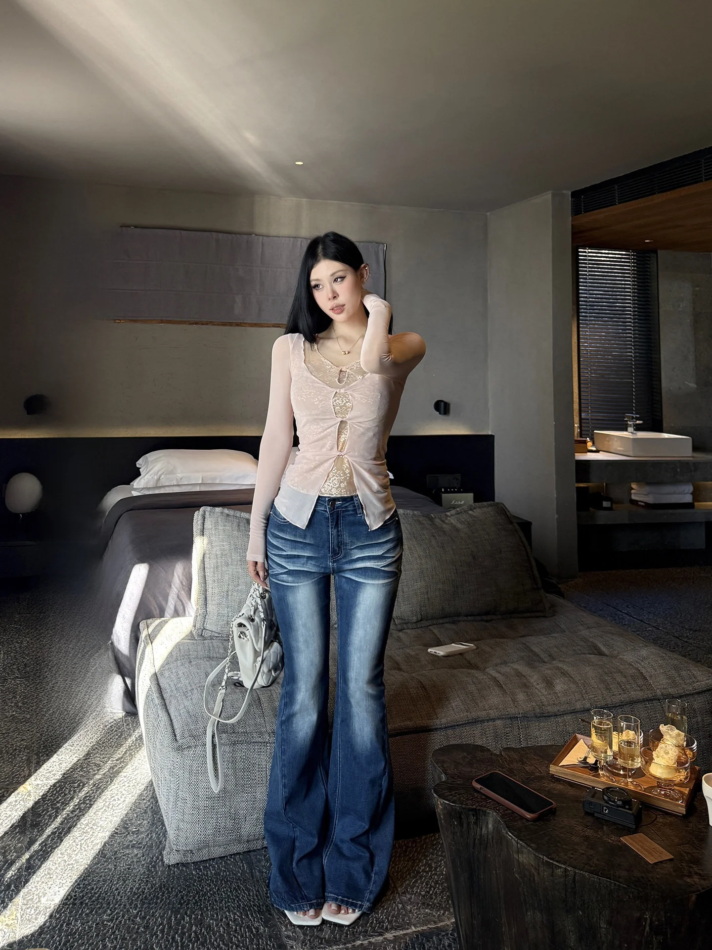 

Slim Fit Low Waist Bell Bot Jeans for Women Spring 2026 New Sle plus Size Comfortable Breathable Soft Denim Casual Pants