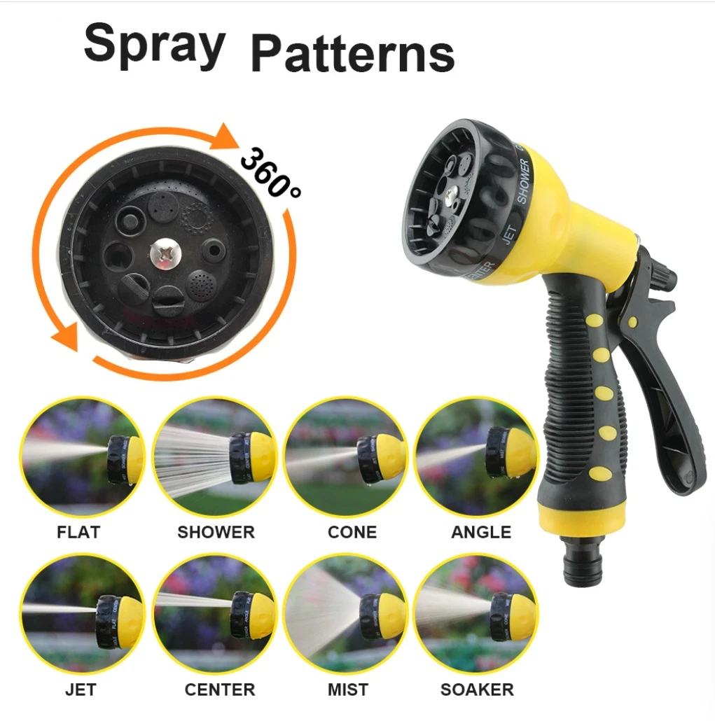 7Mode High Pressure Garden Water  Hose Nozzle Car Washing Yard Water Sprayer Irrigation Pipe Tube Nozzle Sprinkle Tools