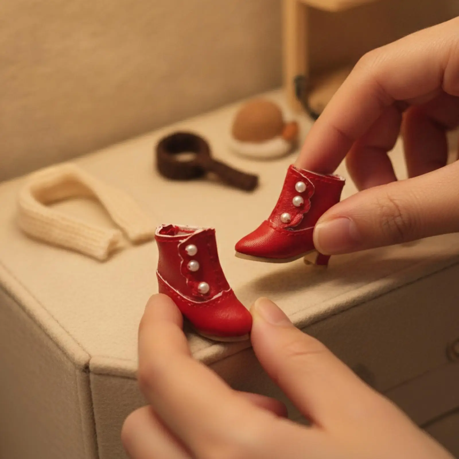 Doll Boots with Pearl-Like Buttons Short Boot Style BJD Doll Boots Decorative for Outfit Changes, Collecting