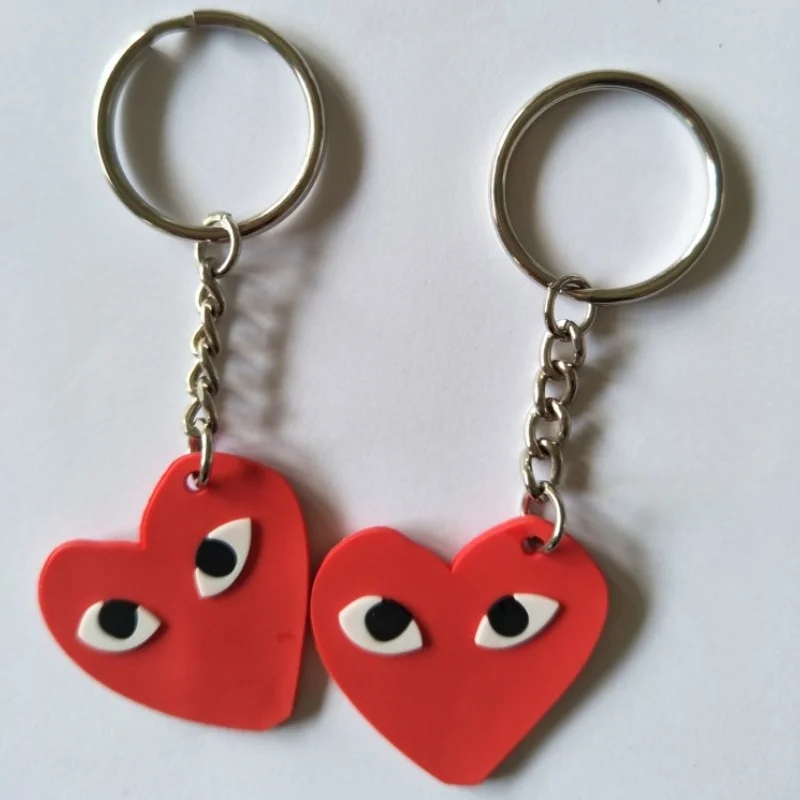 custom heart-shaped red key chain