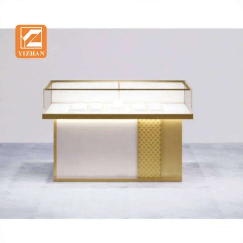 custom.Commercial Luxury Stainless Steel Jewelry Display Cabinet LED Lighting Waterproof Eco-Friendly Durable High Quality Showc
