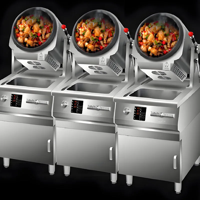 Intelligent Commercial Kitchen Robot Automatic Fried Rice Stir Fry Wok Electric Rotational Cooker For Restaurant Use