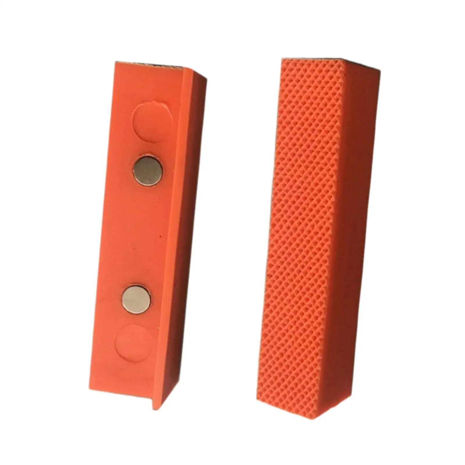 2Pcs Magnetic Vise Jaw Pads Professional Plumbing Orange Universal Soft Pad