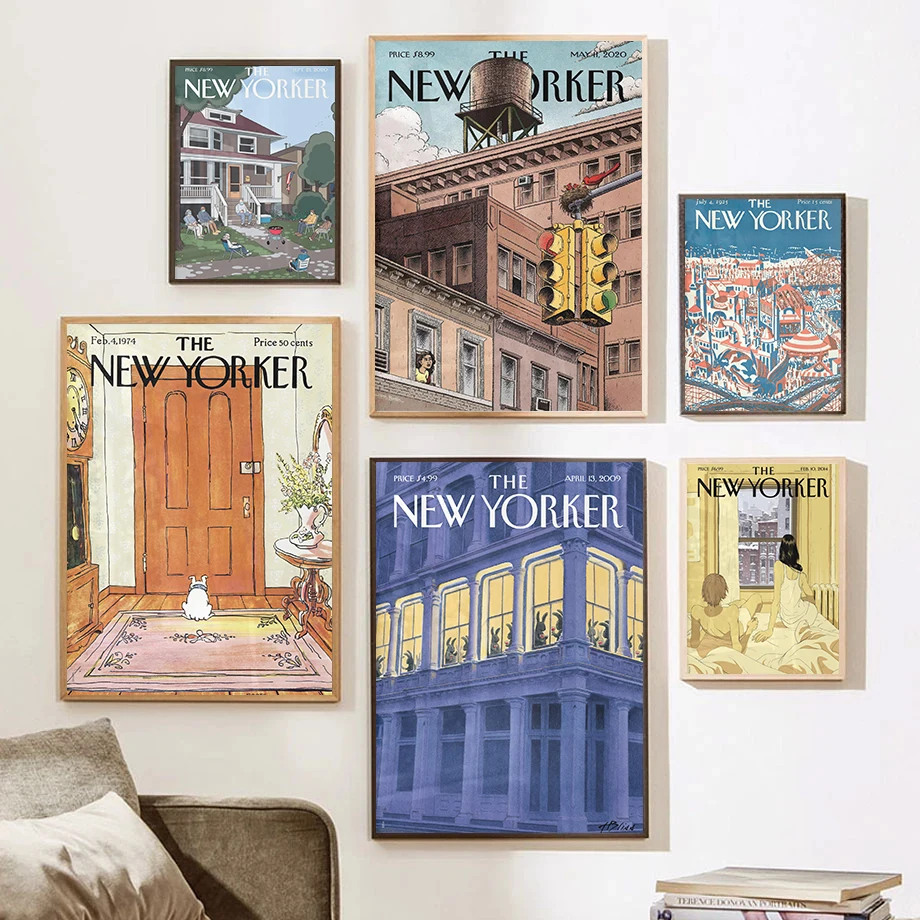 Vintage New Yorker Magazine Cover Poster Classic Scene Modern Prints Canvas Painting Wall Art Pictures Home Living Room Decor