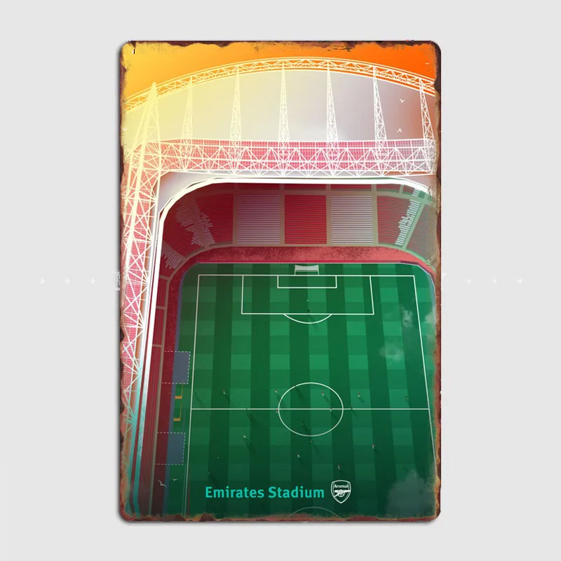 Emirates Stadium Top View Posters Print Wall Art Metal Painting Vintage Garage Garden Tin Sign Home Decor Room Decoration