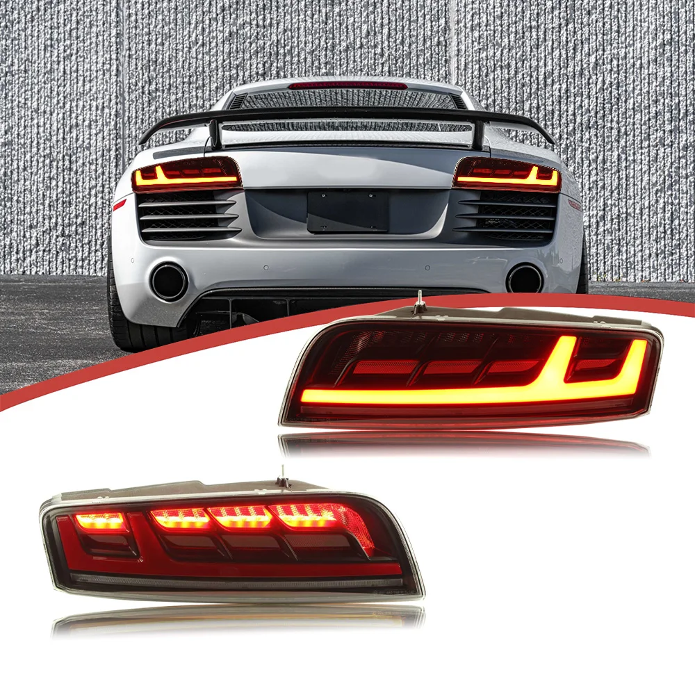 

Авто задний фонарь в сборе, автомобильные светодиодные модифицированные аксессуары для задних фонарей для R8 2006-2015, обновленная версия