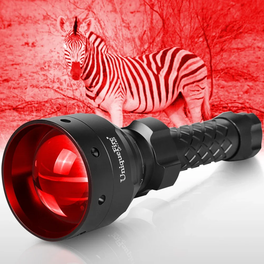 

UniqueFire 1405 Red Light LED Flashlight High Power Red Beam Hunting Light Zoom 3 Mode Long Range Torch for Astronomy Aviation