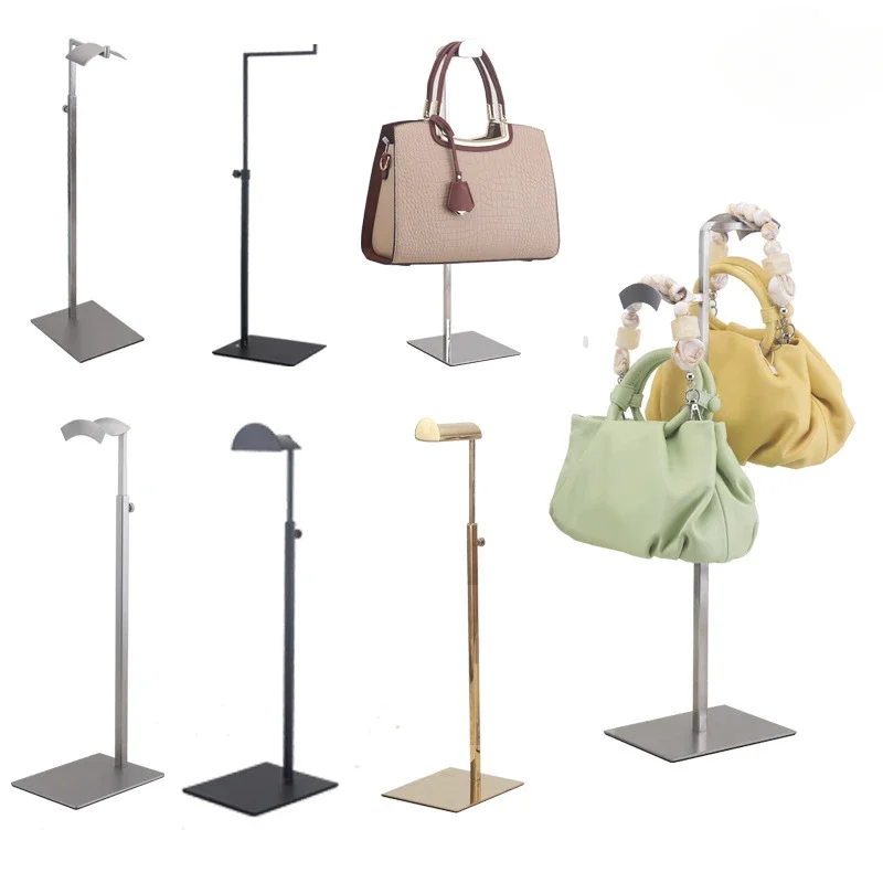 Stand Storage Adjustable Polished Gold / Silver Hanging Bag Handbag Shelf Display Stand Purses Handbag Holder Rack Organizer