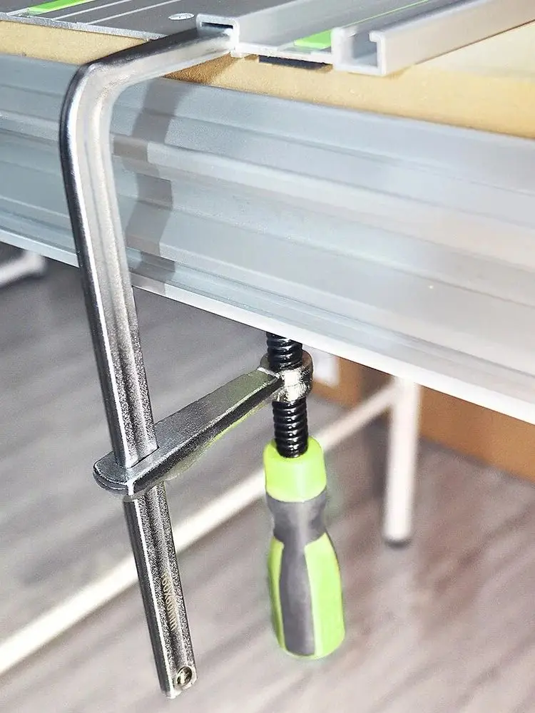Allsome 2-piece quick adjustment track saw rail fixture, compatible with Festool and MFT workbenches, suitable for woodworking p - view 5