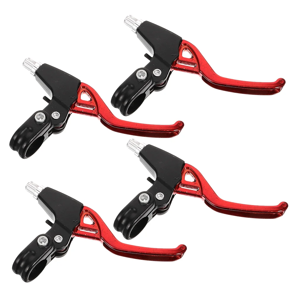 

4 Pcs Bicycle Brake Kids Mountain Bike Levers Red All Aluminum Alloy Parts