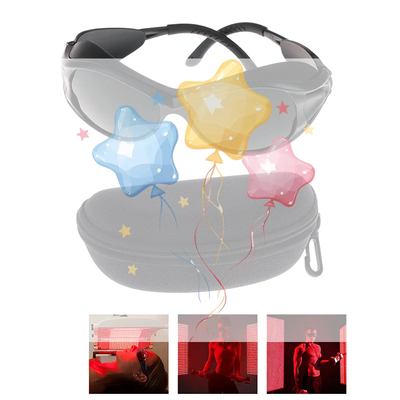 

Красные светодиодные защитные очки с инфракрасным светом, лазерные защитные очки для глаз, очки для загара, блокирующие УФ-излучение, IPL лазерные защитные очки