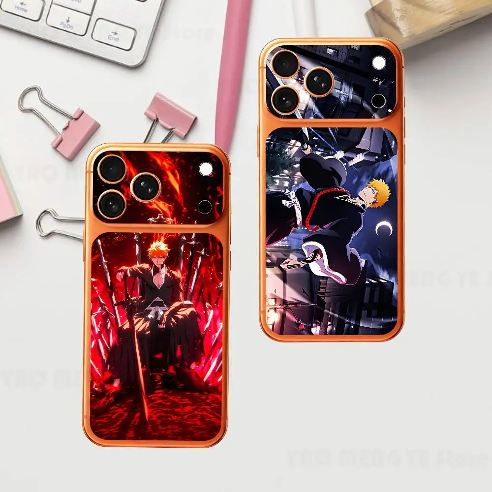 Anime B-Bleach Rukia Byakuya Kuchiki Plain Decal Skin For IPhone17 Pro ProMax Back Film Cover Wrap Anti-scratch Durable Sticker