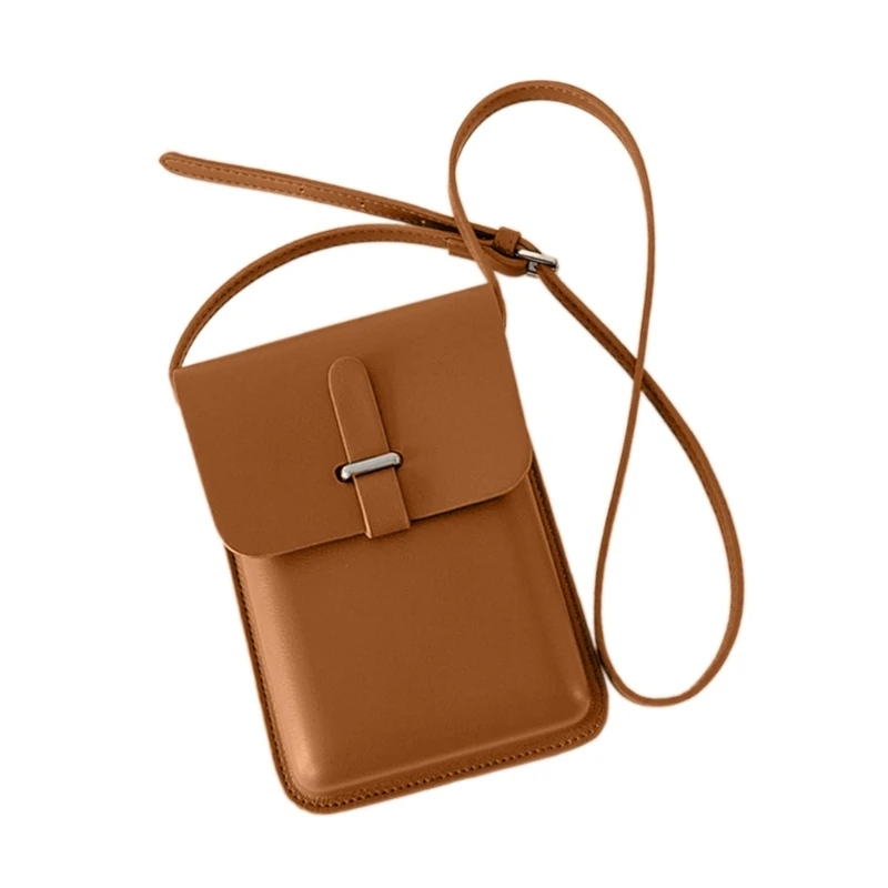 Trendy Vertical Purse with Adjustable Shoulder Strap for Smartphones and Essential PU Leather Crossbody Phone Bag