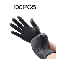 Black Disposable Gloves Oil-Proof Nitrile Latex Gloves For Work Kitchen Household Washing Dishes Garden Cleaning 100 Pcs/Box