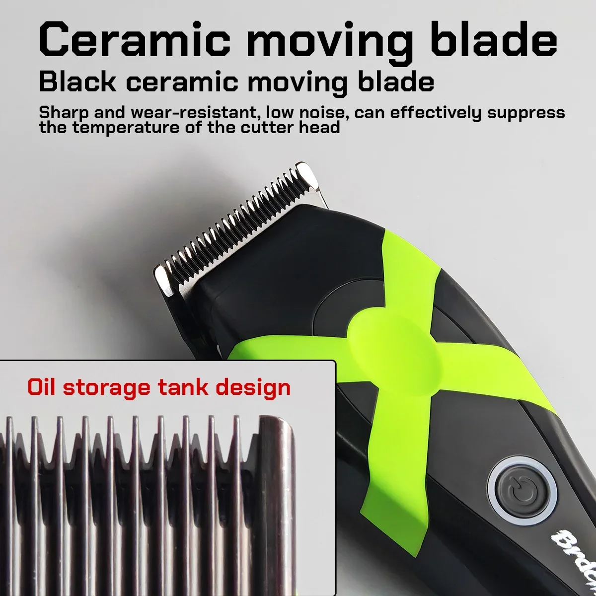 المهنية BrdClipper M10C فرش السيارات 8000 دورة في الدقيقة مقص الشعر 4500mAH DLC السيراميك شفرة 5 سرعة تعديل رافعة الشعر للرجال