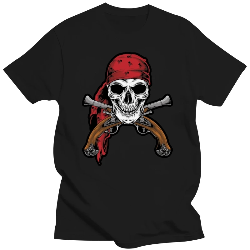 t shirt Mens womens unisex PIRATE CROSS BONES GUNS TRADITIONAL SHIP SAILING