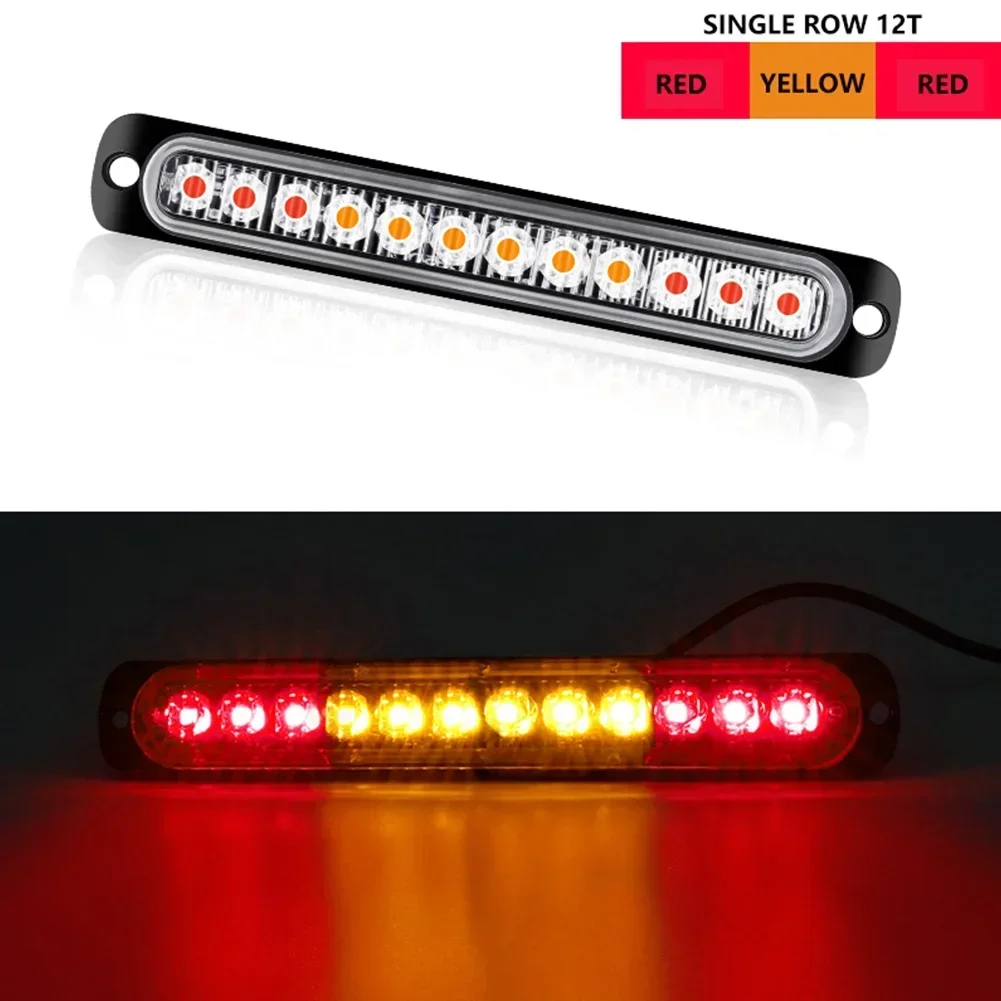 Ultra Thin Stroboscopes Strobe 12 LED Flash Light Auto 12-24V Emergency Flashing Side Marker Light Bars Constantly Bright Lights